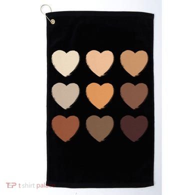 Diversity Skintones Hearts  Golf Towel