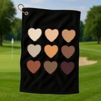Diversity Skintones Hearts  Golf Towel thumb 1