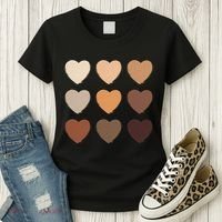 Diversity Skintones Hearts  Women's T-Shirt thumb 3