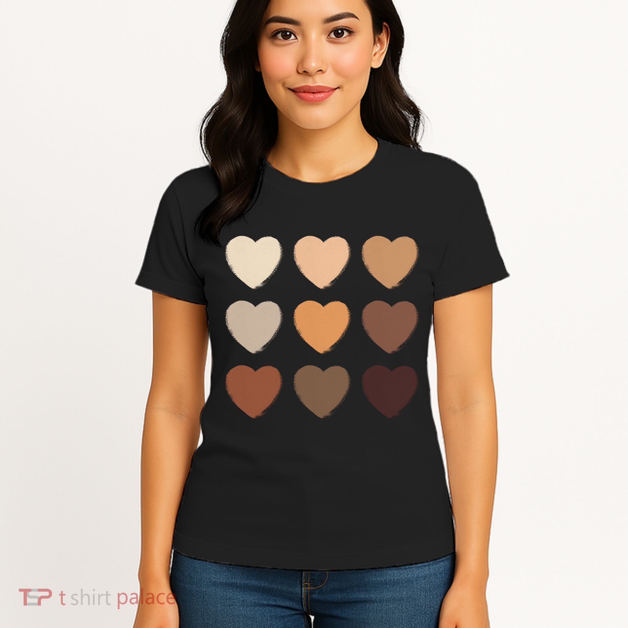 Diversity Skintones Hearts  Women's T-Shirt