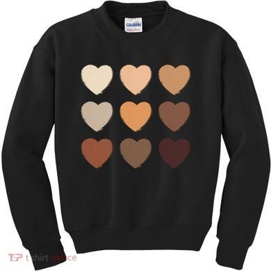 Diversity Skintones Hearts  Kids Sweatshirt