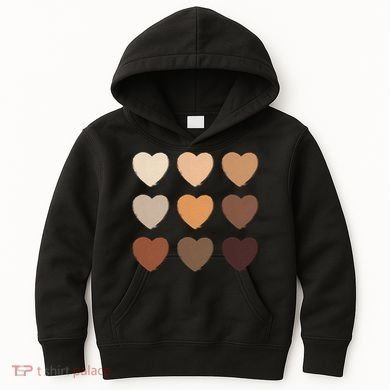 Diversity Skintones Hearts  Kids Hoodie