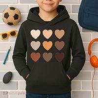 Diversity Skintones Hearts  Kids Hoodie thumb 2