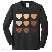 Diversity Skintones Hearts  Kids Long Sleeve Shirt thumb 0