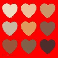 Diversity Skintones Hearts  Santa Hat thumb 1