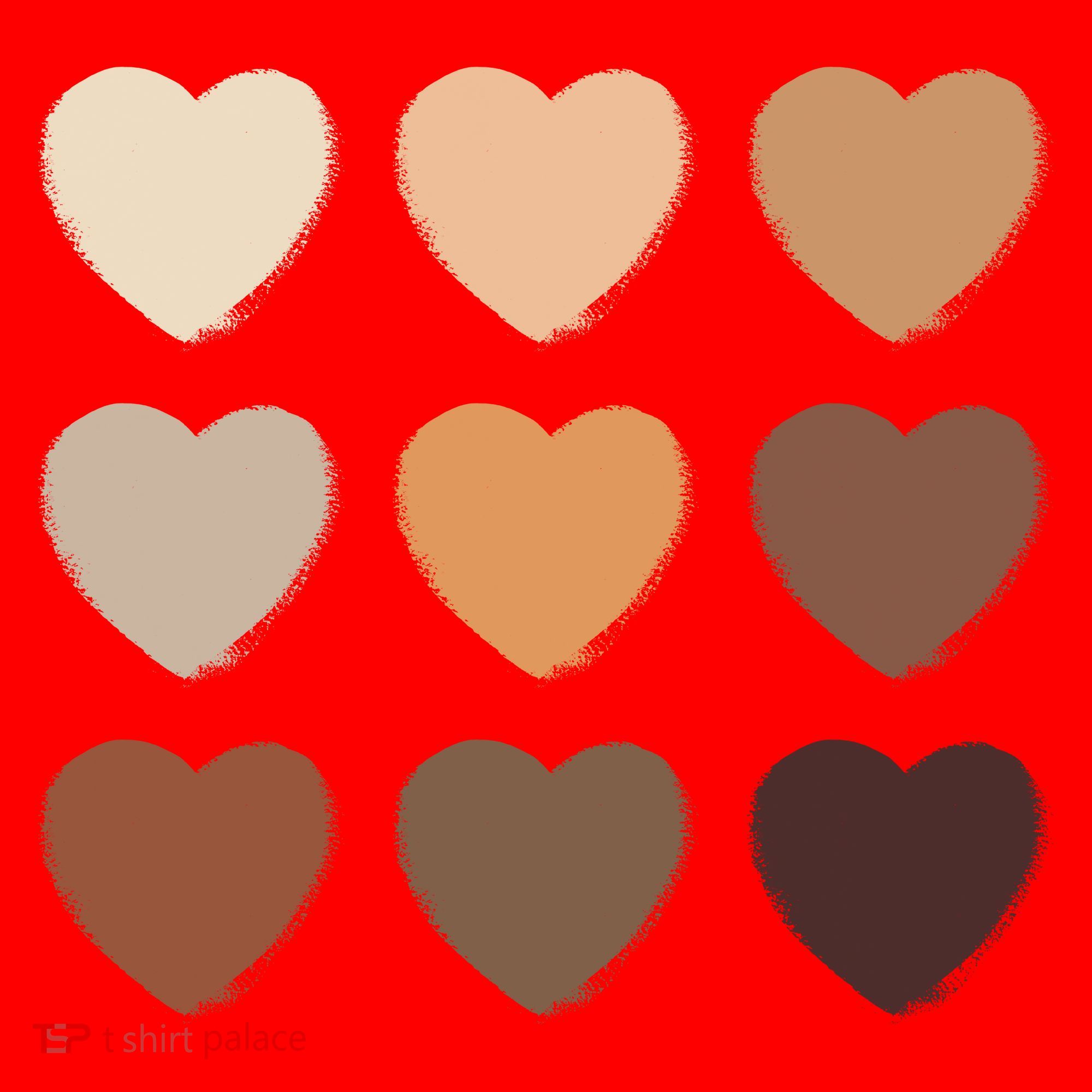 Diversity Skintones Hearts  Santa Hat