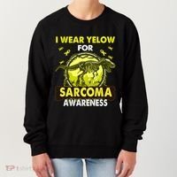 Dinosaur I Wear Yellow For Sarcoma Awareness Gift Women's Sweatshirt thumb 0
