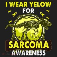 Dinosaur I Wear Yellow For Sarcoma Awareness Gift Women's Sweatshirt thumb 2
