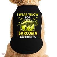 Dinosaur I Wear Yellow For Sarcoma Awareness Gift Doggie Tank thumb 0
