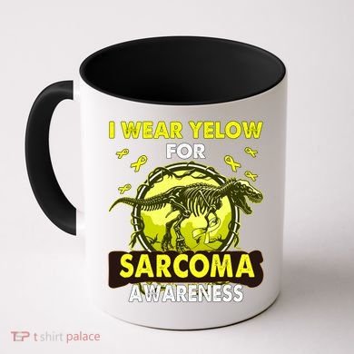 Dinosaur I Wear Yellow For Sarcoma Awareness Gift Coffee Mug