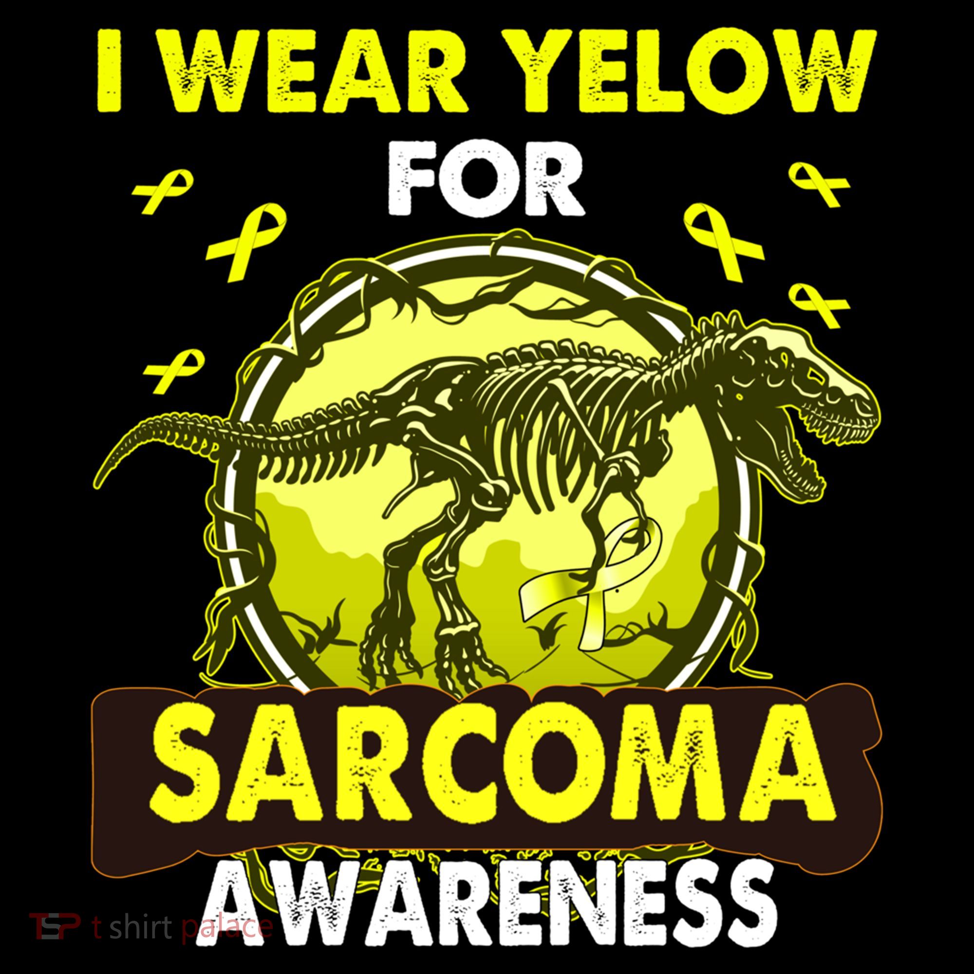 Dinosaur I Wear Yellow For Sarcoma Awareness Gift Coffee Mug