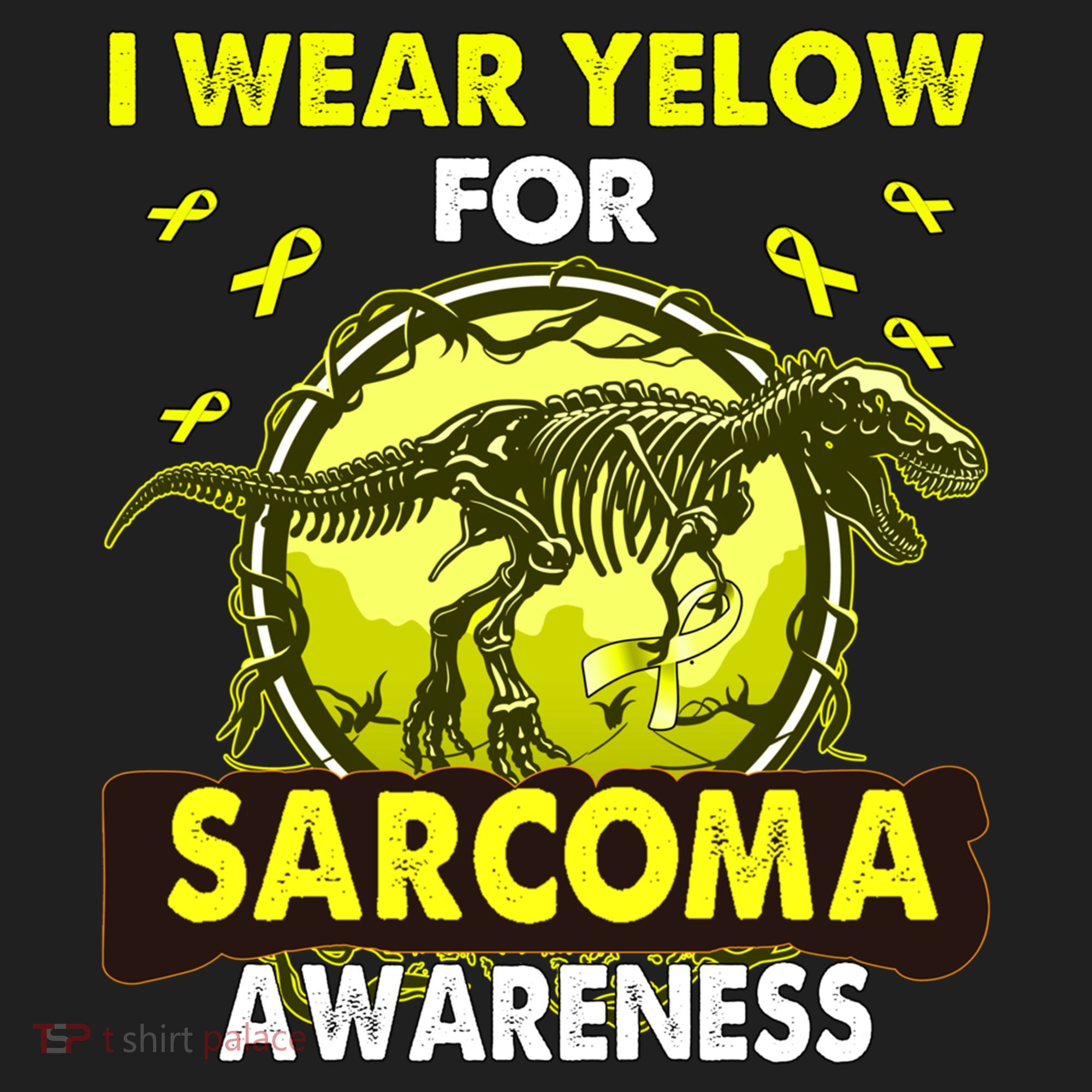 Dinosaur I Wear Yellow For Sarcoma Awareness Gift Beanie