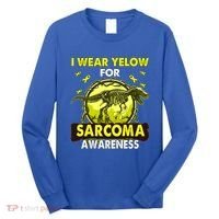 Dinosaur I Wear Yellow For Sarcoma Awareness Gift Long Sleeve Shirt thumb 0