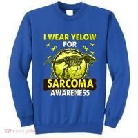 Dinosaur I Wear Yellow For Sarcoma Awareness Gift Sweatshirt thumb 0
