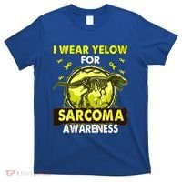 Dinosaur I Wear Yellow For Sarcoma Awareness Gift T-Shirt thumb 0