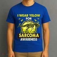 Dinosaur I Wear Yellow For Sarcoma Awareness Gift T-Shirt thumb 3