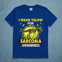 Dinosaur I Wear Yellow For Sarcoma Awareness Gift T-Shirt thumb 5