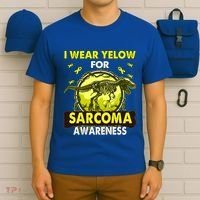 Dinosaur I Wear Yellow For Sarcoma Awareness Gift T-Shirt thumb 6