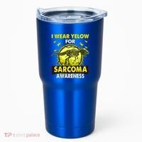 Dinosaur I Wear Yellow For Sarcoma Awareness Gift Tumbler thumb 0