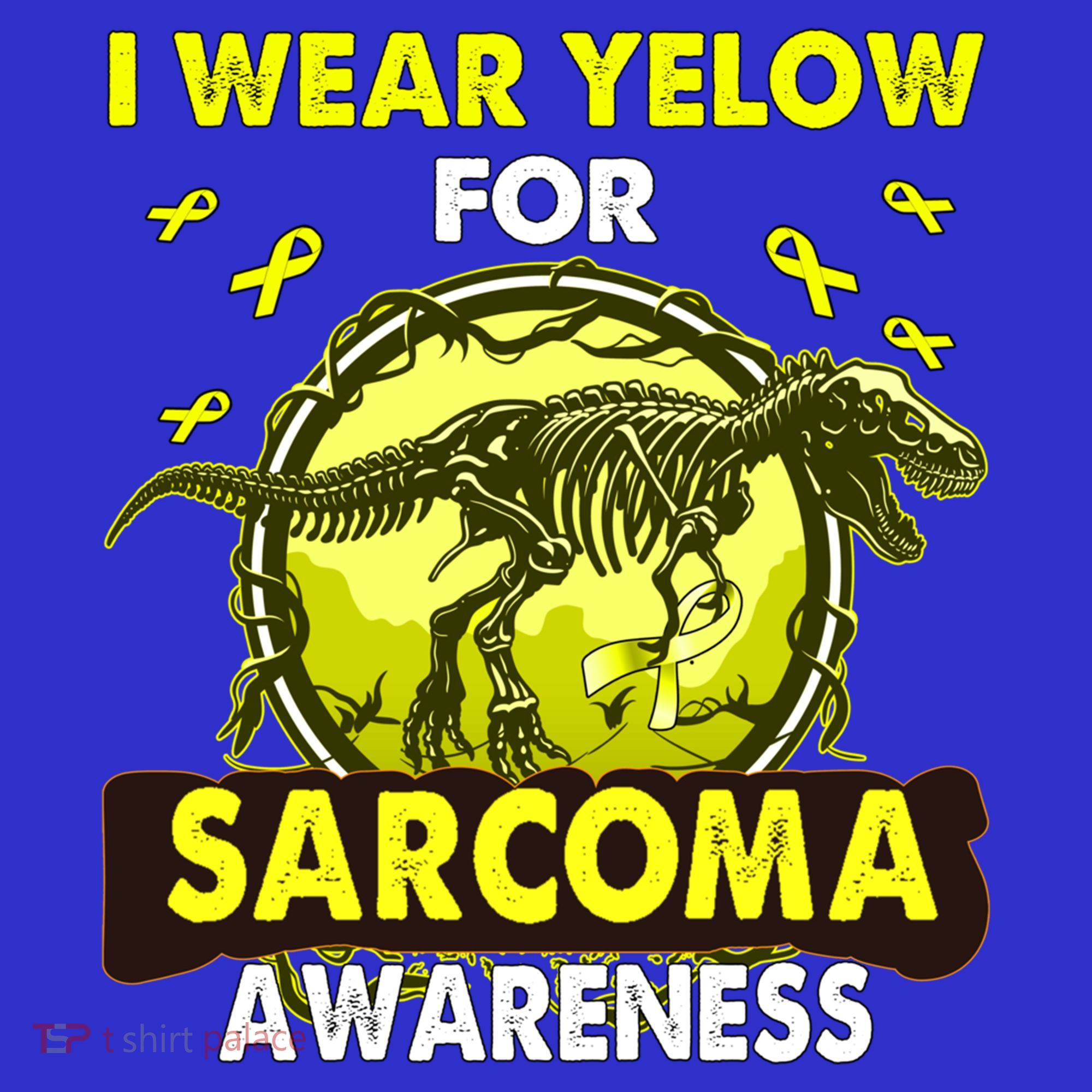 Dinosaur I Wear Yellow For Sarcoma Awareness Gift Mousepad