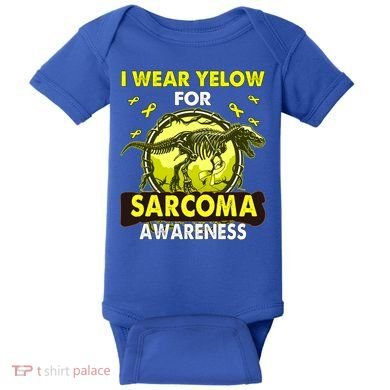 Dinosaur I Wear Yellow For Sarcoma Awareness Gift Baby Bodysuit
