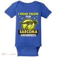 Dinosaur I Wear Yellow For Sarcoma Awareness Gift Baby Bodysuit thumb 0