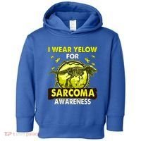 Dinosaur I Wear Yellow For Sarcoma Awareness Gift Toddler Hoodie thumb 0