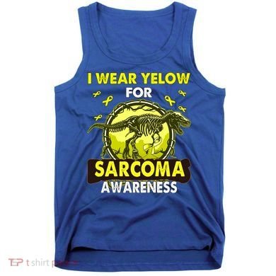 Dinosaur I Wear Yellow For Sarcoma Awareness Gift Tank Top
