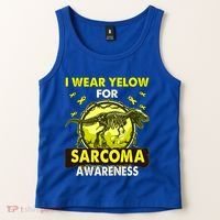 Dinosaur I Wear Yellow For Sarcoma Awareness Gift Tank Top thumb 2