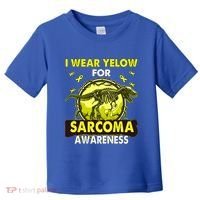 Dinosaur I Wear Yellow For Sarcoma Awareness Gift Toddler T-Shirt thumb 0