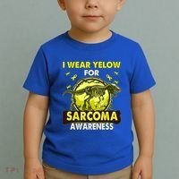 Dinosaur I Wear Yellow For Sarcoma Awareness Gift Toddler T-Shirt thumb 2
