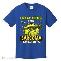 Dinosaur I Wear Yellow For Sarcoma Awareness Gift Kids T-Shirt thumb 0