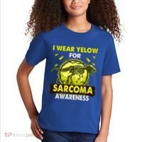 Dinosaur I Wear Yellow For Sarcoma Awareness Gift Kids T-Shirt thumb 2