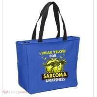Dinosaur I Wear Yellow For Sarcoma Awareness Gift Tote Bag thumb 2