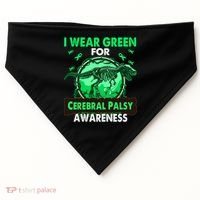 Dinosaur I Wear Green For Cerebral Palsy Awareness Gift USA-Made Doggie Bandana thumb 0