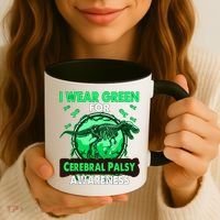 Dinosaur I Wear Green For Cerebral Palsy Awareness Gift Coffee Mug thumb 3