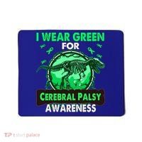Dinosaur I Wear Green For Cerebral Palsy Awareness Gift Mousepad thumb 0