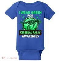 Dinosaur I Wear Green For Cerebral Palsy Awareness Gift Baby Bodysuit thumb 0