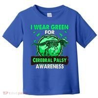 Dinosaur I Wear Green For Cerebral Palsy Awareness Gift Toddler T-Shirt thumb 0