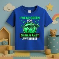 Dinosaur I Wear Green For Cerebral Palsy Awareness Gift Toddler T-Shirt thumb 3