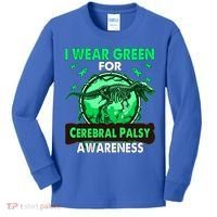 Dinosaur I Wear Green For Cerebral Palsy Awareness Gift Kids Long Sleeve Shirt thumb 0