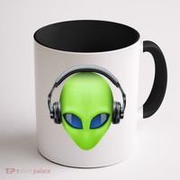 DJ Alien Headphones Coffee Mug thumb 1