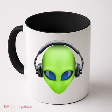 DJ Alien Headphones Coffee Mug