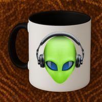 DJ Alien Headphones Coffee Mug thumb 2