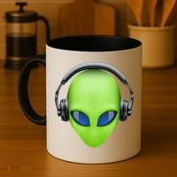 DJ Alien Headphones Coffee Mug thumb 4