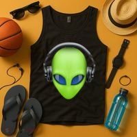 DJ Alien Headphones Tank Top thumb 4