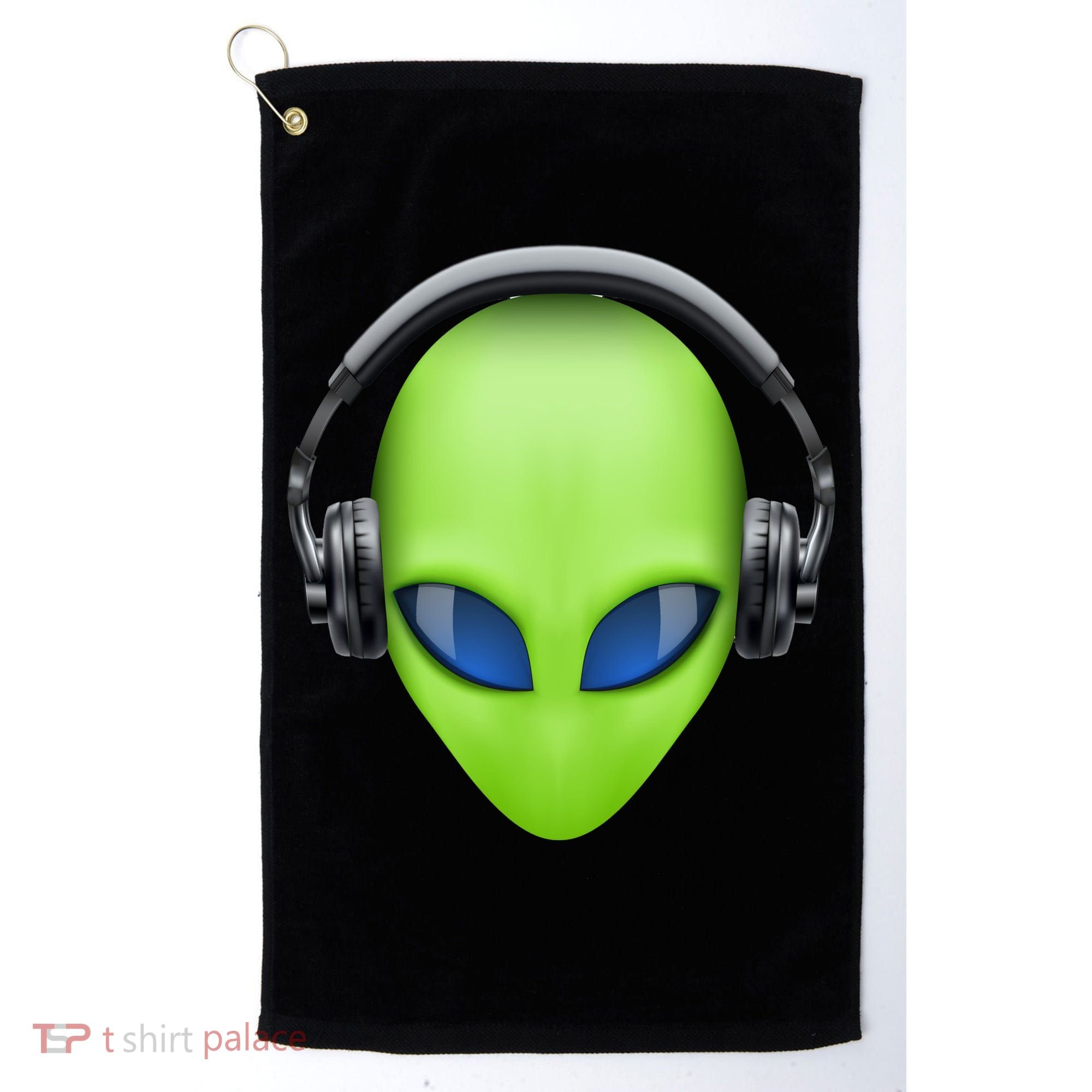 DJ Alien Headphones Golf Towel