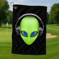 DJ Alien Headphones Golf Towel thumb 1