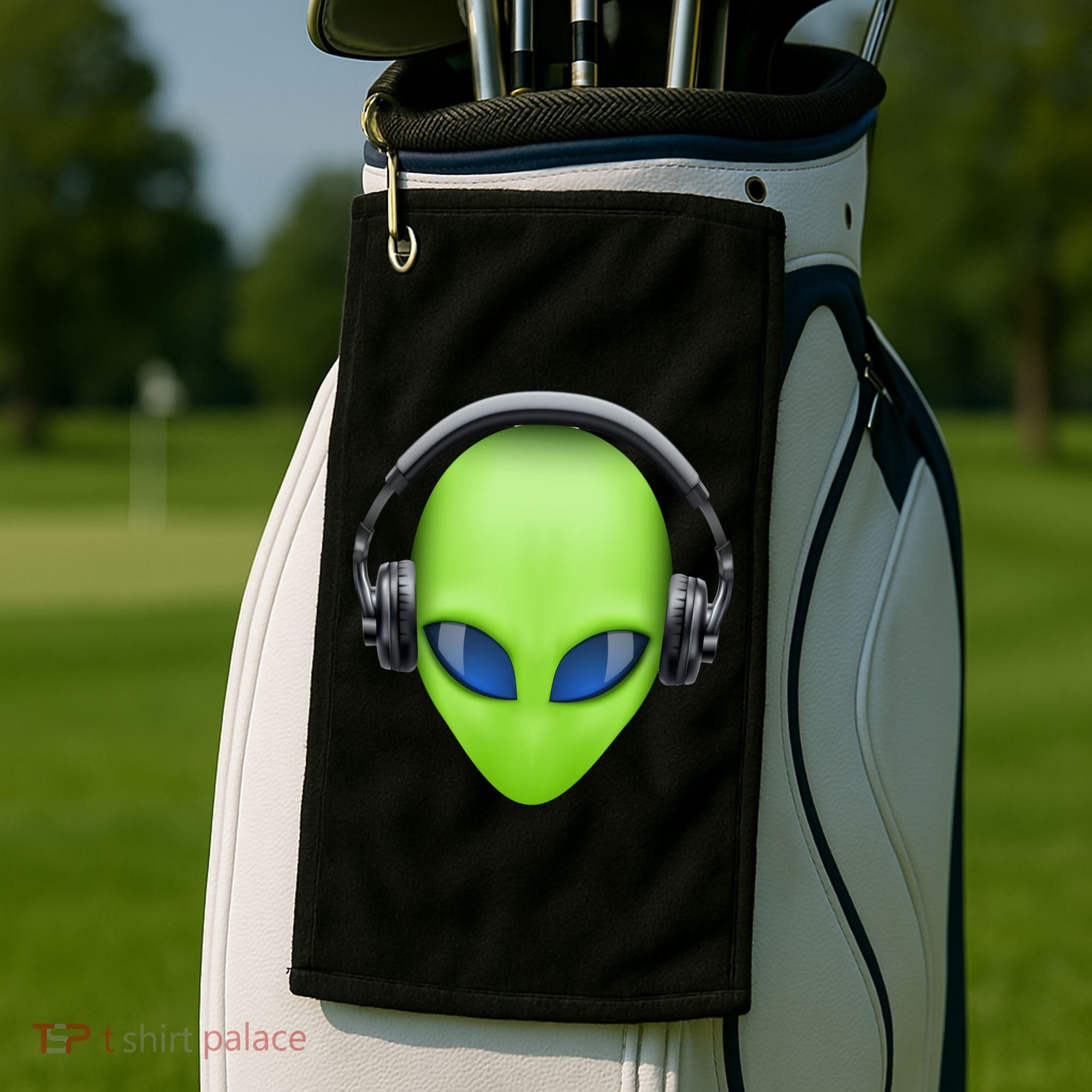 DJ Alien Headphones Golf Towel