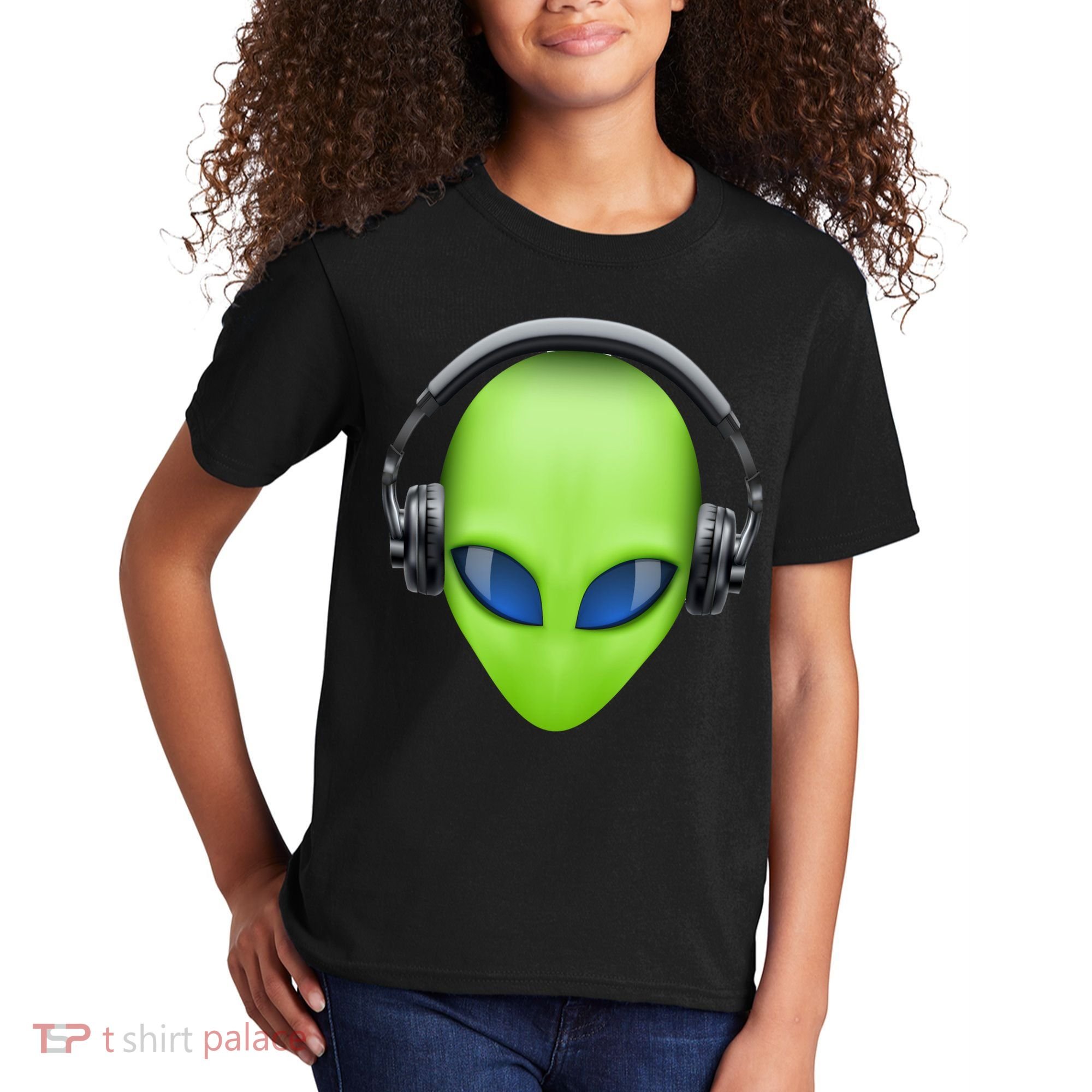 DJ Alien Headphones Kids T-Shirt